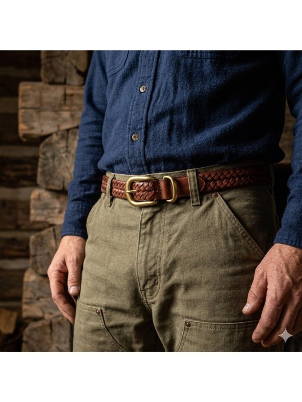 Coach Mens Brown Braided Leather Belt 40 100CM Preppy Ivy League Classic Style